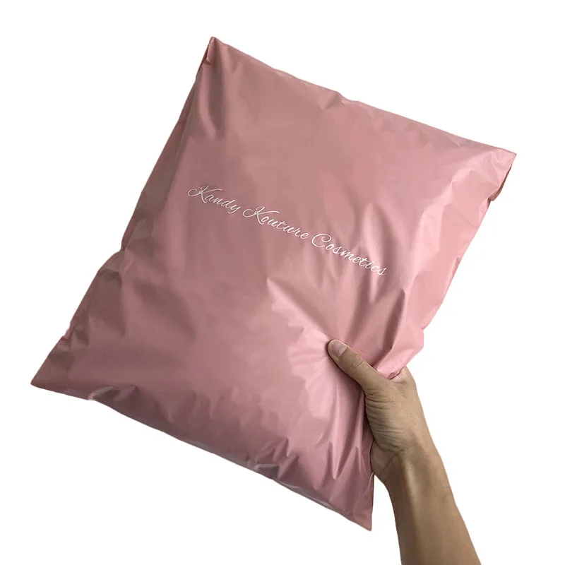 Mailing PE Bags Pink Printed Plastic Mailer Bags Waterproof Shipping Bags