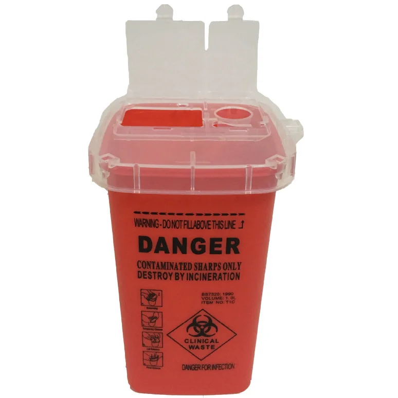 Disposable Medical Consumables Plastic Syringe Waste Biohazard Sharp Containers with ce for Hospital