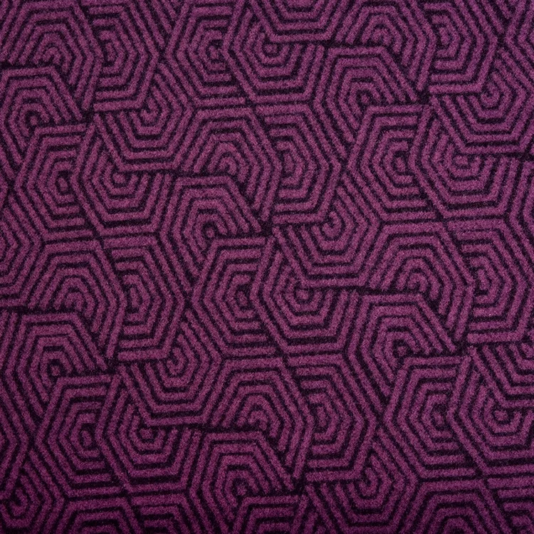 Customize Classic hexagon dyed 100% Polyester 280gsm Knitted Jacquard Brocade Fabric for jacket with good price