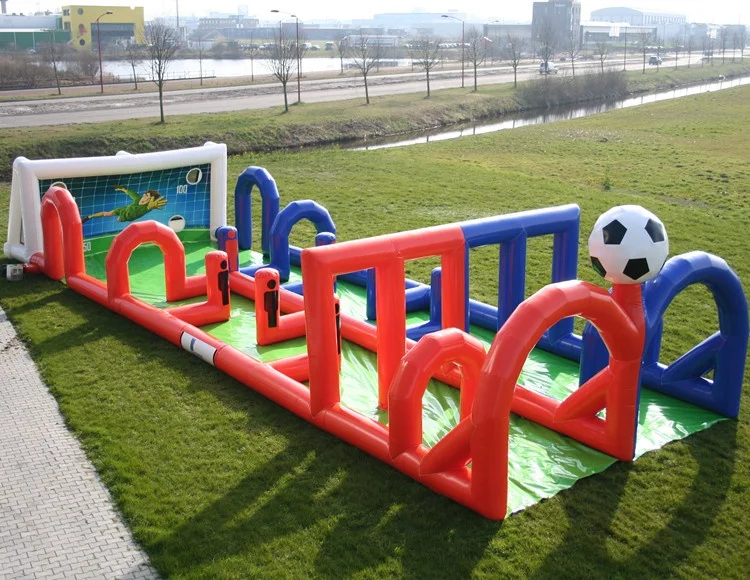 Inflatable Race Track for Soccer Ball Goal Game PVC Football Arena Adult Inflatable Race Track Obstacle