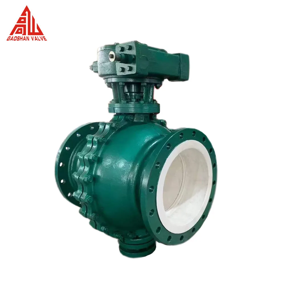 Ball Valve T L Type Flanged Pneumatic 3 Way FEP PTFE PFA Lined Ball Valve