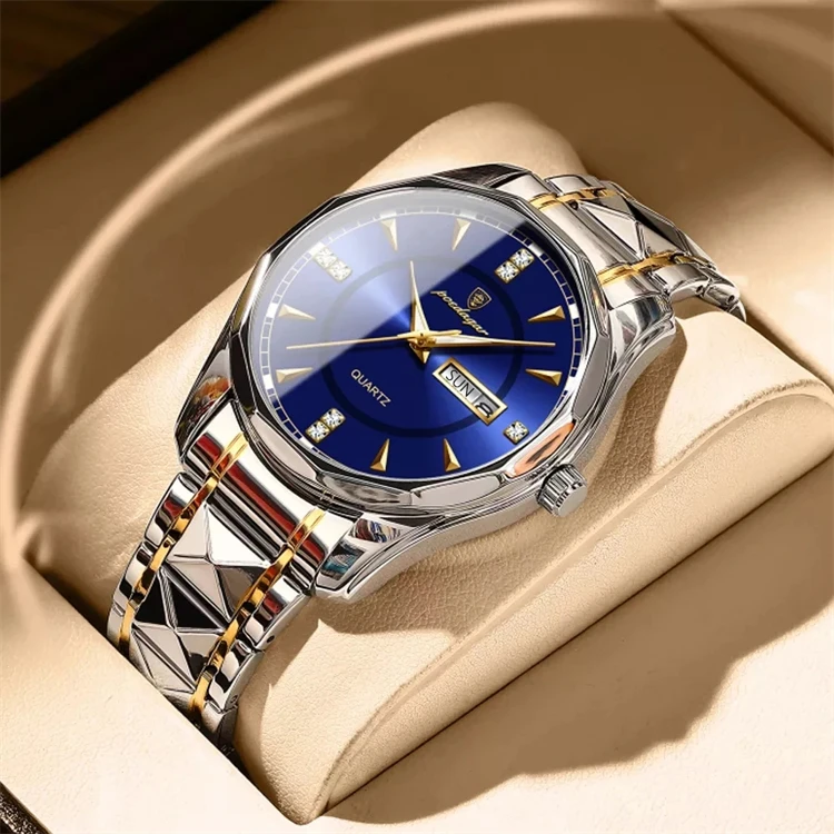 New Fashion Stainless Steel Luxury Waterproof Men Quartz Wristwatches Relogio Masculino montres reloj poedagar watch
