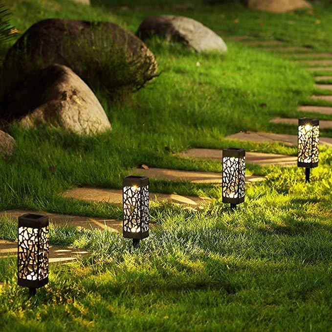 
Garden Lawn Light Hollow Decorative Garden Light Outdoor Waterproof Solar LED Ground Plug Light 