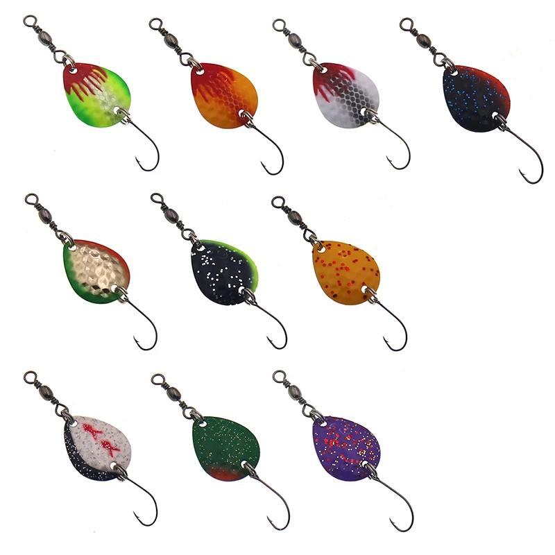 Trout spoons ultralight  fishing spoons 2g 23mm single hook metal Bait Fishing Lure spoon