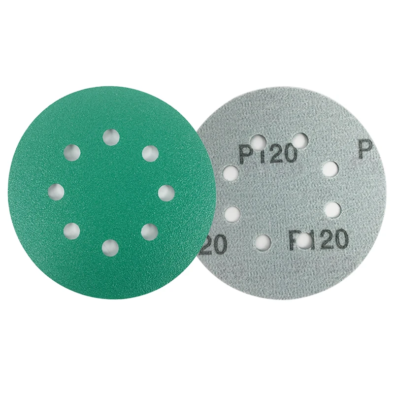 Green Color Film Abrasive Sanding Disc 5inch 125mm Abrasive Sandpaper Disc for Car Paint Polishing