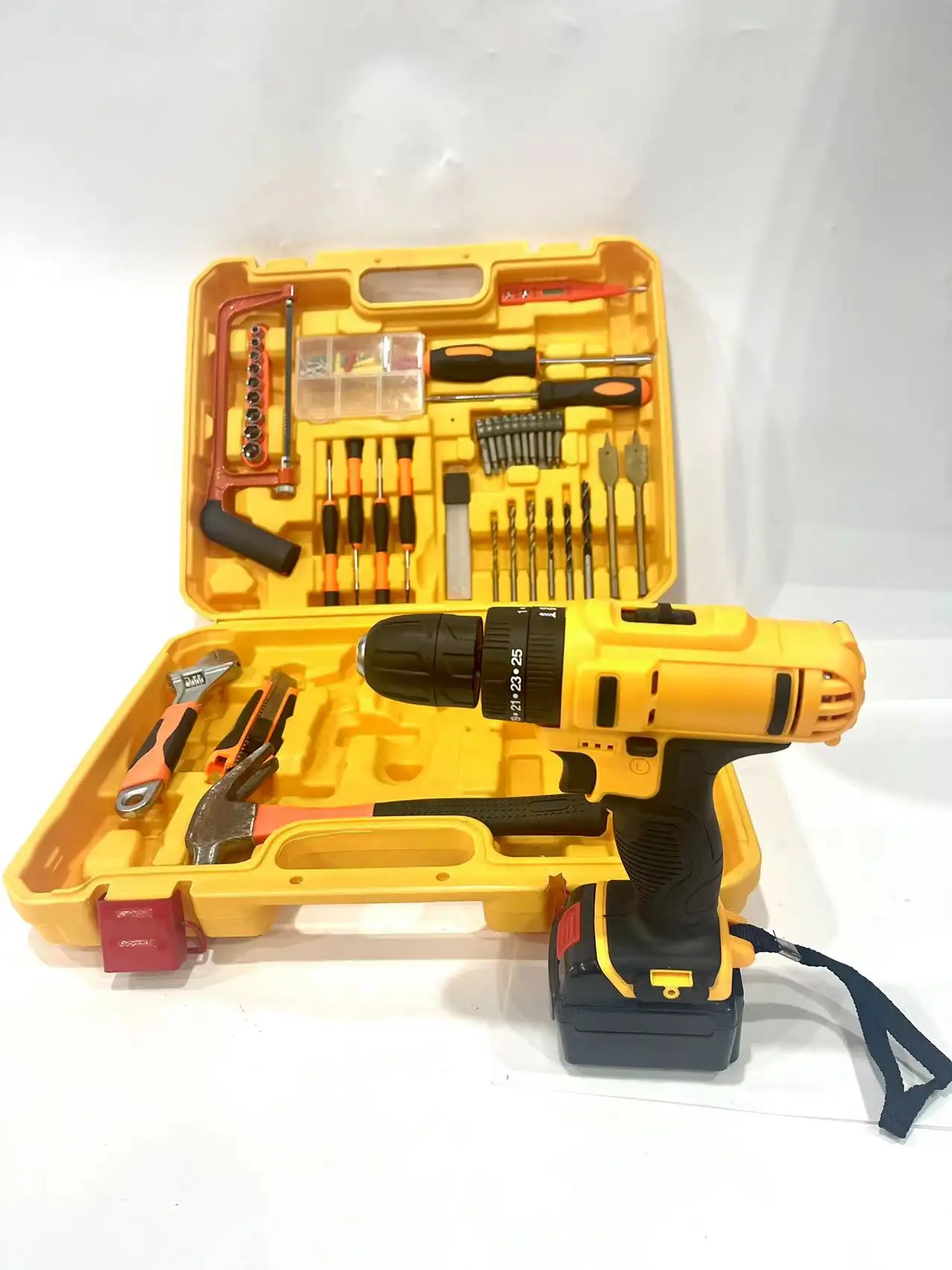 Electric Tool Lithium Diamond Combination Toolbox Car Repair Toolbox Cordless Electric Screwdriver Toolbox Household Manual Tool
