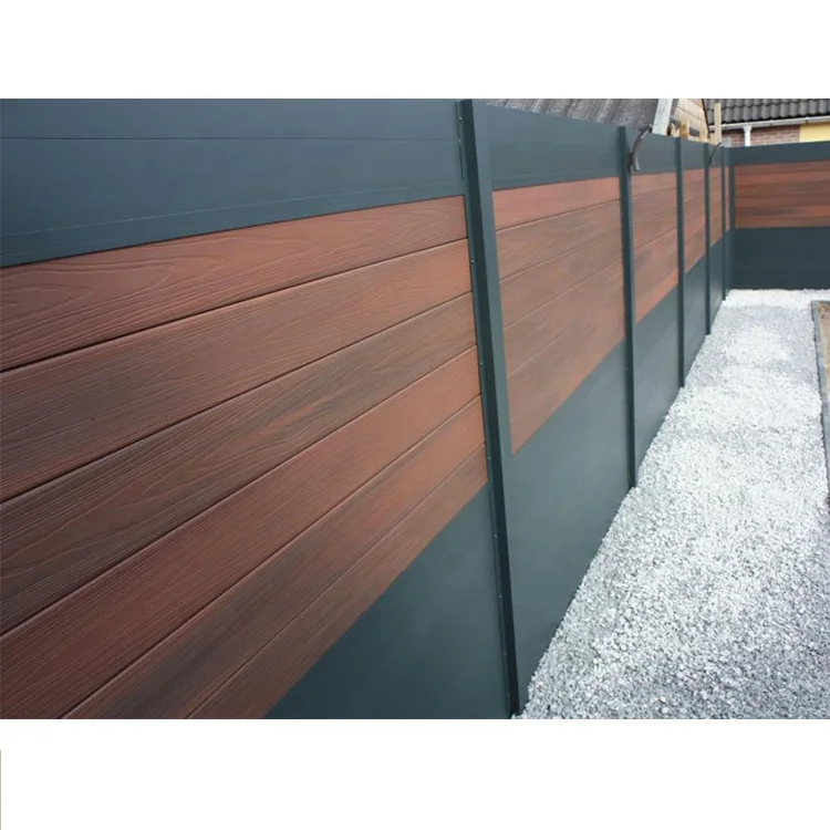 wpc timber tube outdoor horizontal fence panels 6x8 plastic fence garden backyard fences covering board for houses security