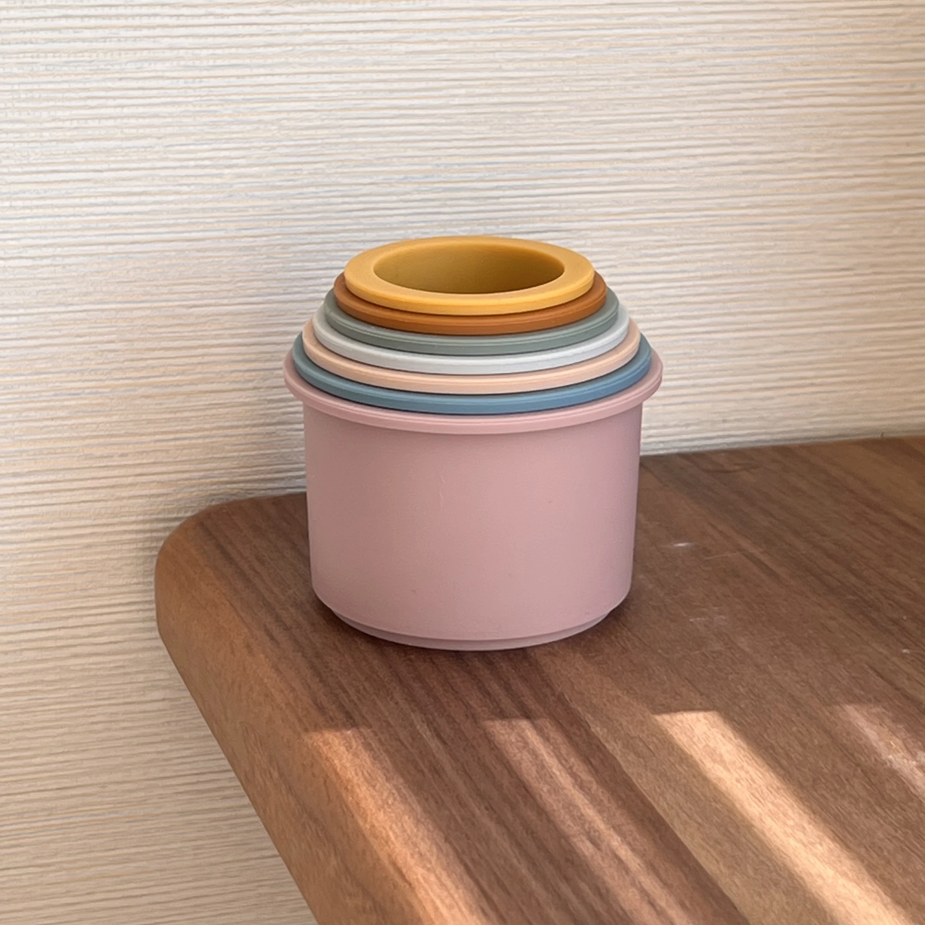 BPA FreeBaby Stacking Cups Toy Fun Educational Stack Cup Silicone Soft Teething Toy Stacking Tower