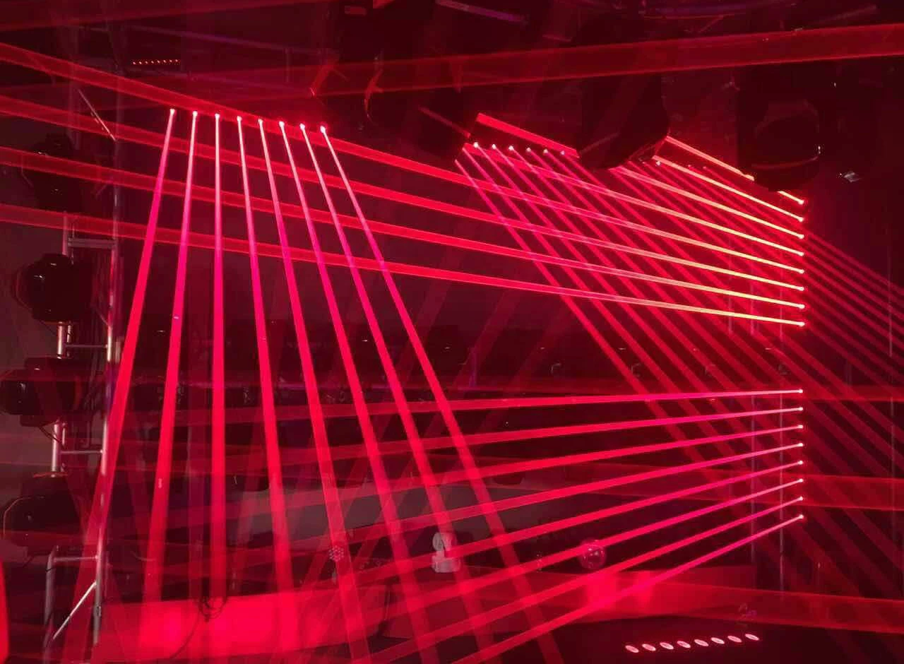 Ava Wholesale DMX 500mw*8pcs dj disco ktv party 8 eye red RGB line bar laser moving head stage laser light