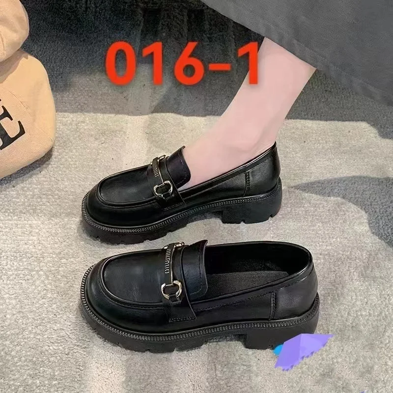 New Fashion Wedge Outsole Walking Shoes Platform PU Loafer Casual Outdoor Shoes for Girls