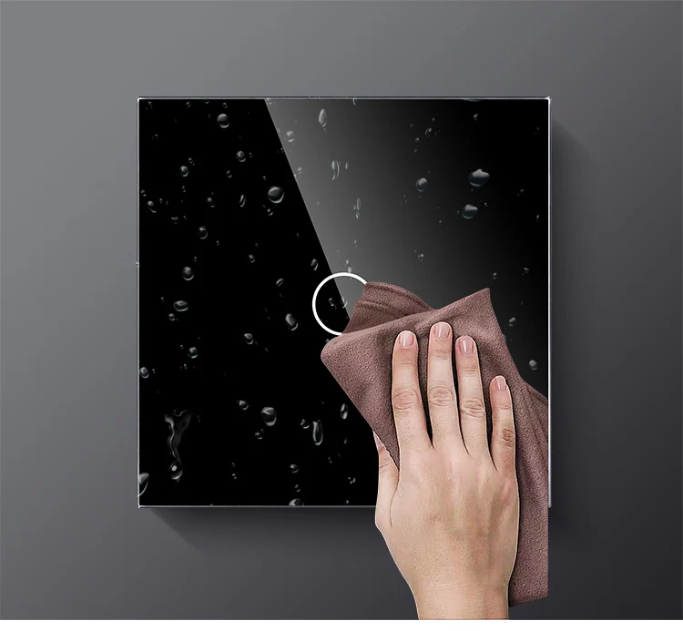 TAWOIA 86MM Electric Switch 1 Gang 300W economy normal Glass screen touch switch wall Light Switch