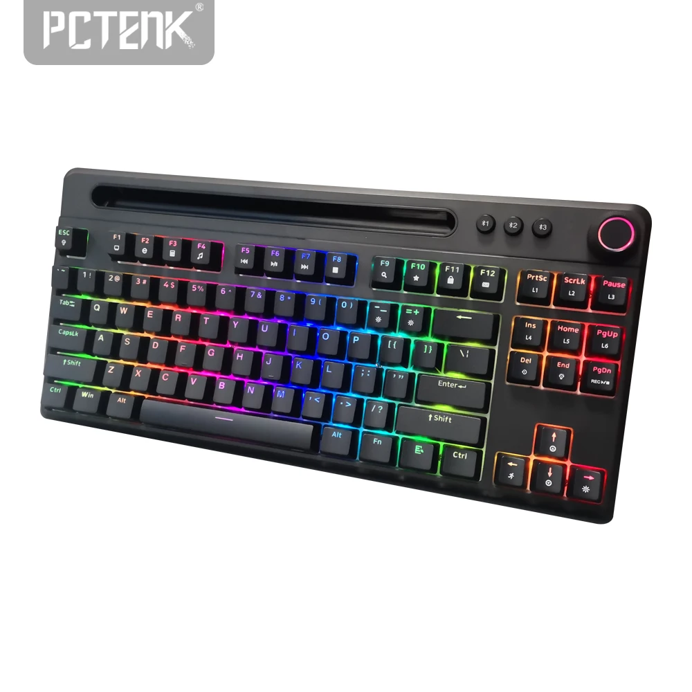 Mechanical anti-ghost Led Rgb Usb Gaming,Backlit Pc Peripherial Dual Wireless Wired Battery 3000 mAh Rechargeable keyboard