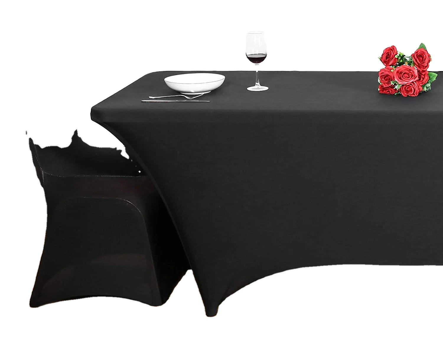 4ft 5ft 6ft 8ft custom print stretch table cover fitted draped logo trade show tablecloths throw runner table cloths