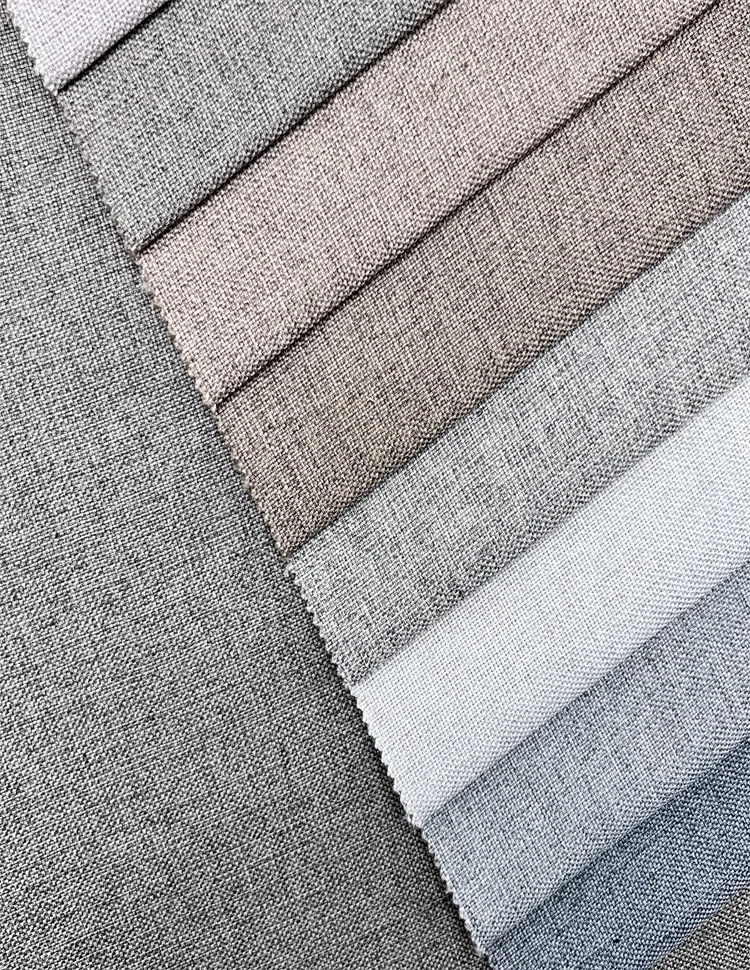 New simple style linen sofa fabric polyester fine linen upholstery fabric for furniture and home textile