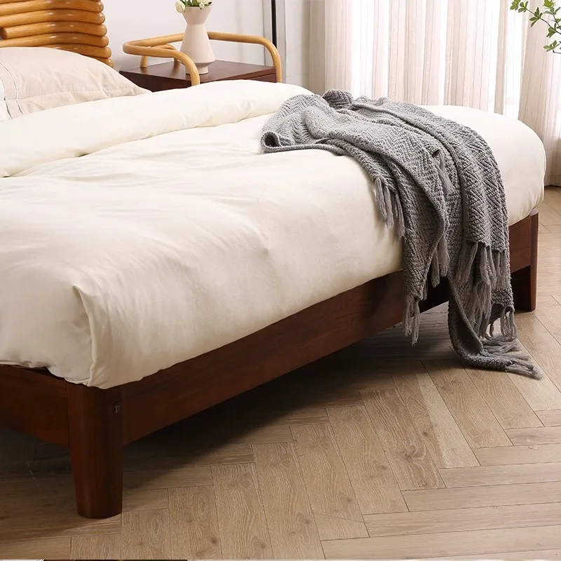 Designer Indonesian agate rattan Solid wood bedroom furniture 1.5m1.8m double bed