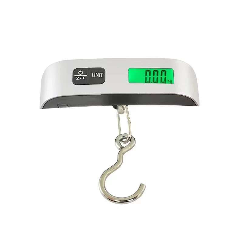Hot cales blacklight fish hook hang scale lcd display electronic travel hanging 50kg weighting portable digital luggage scale