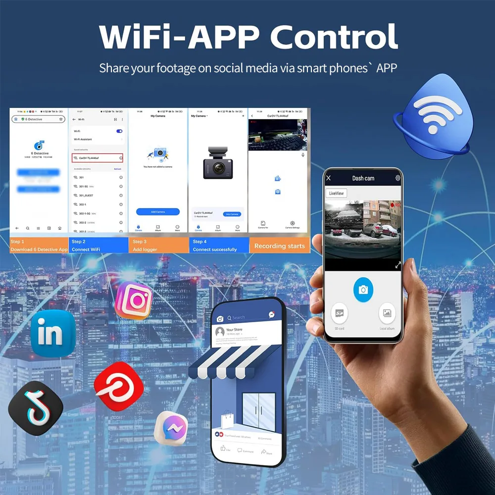 1080P Wide Angle 10Inch  Wifi App Control Gps Logger Car Rearview Mirror With Camera Video Recorder For Cars