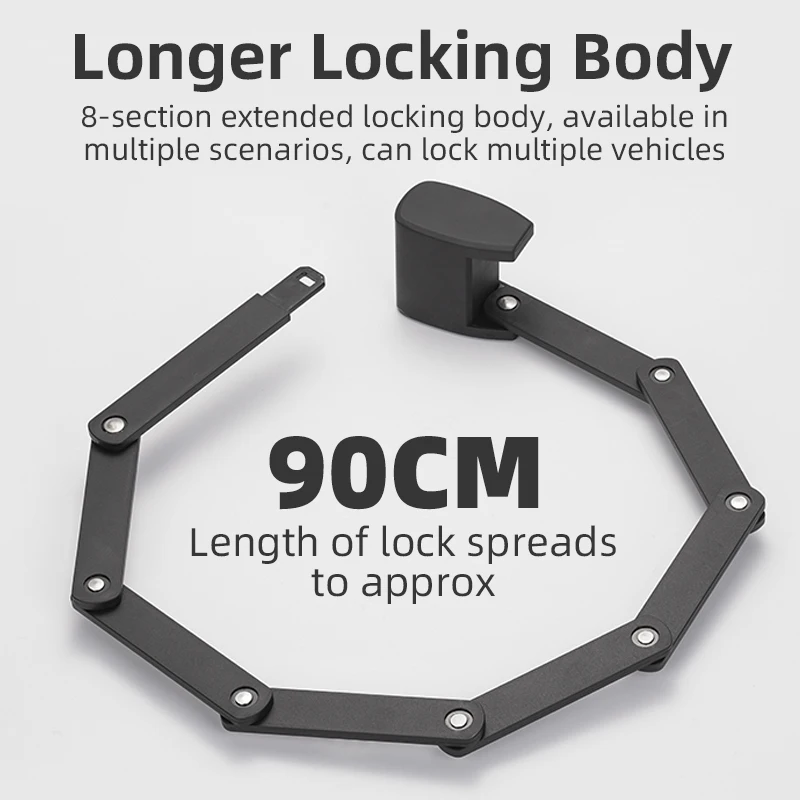 ROCKBROS Smart Fingerprint Folding Bicycle Smart Lock Three Ways To Unlock The Lock Rechargeable Lock