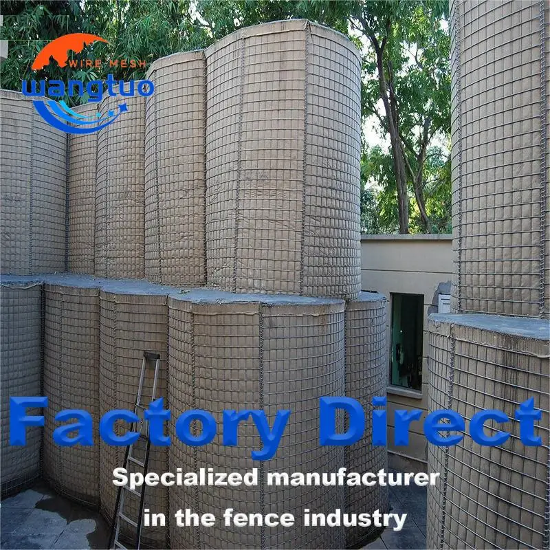 Wholesale Price Galvanized Welded Steel Wire Mesh Security Fence Flood Protection Barrier Bastion Wall Defence Barriers Metal