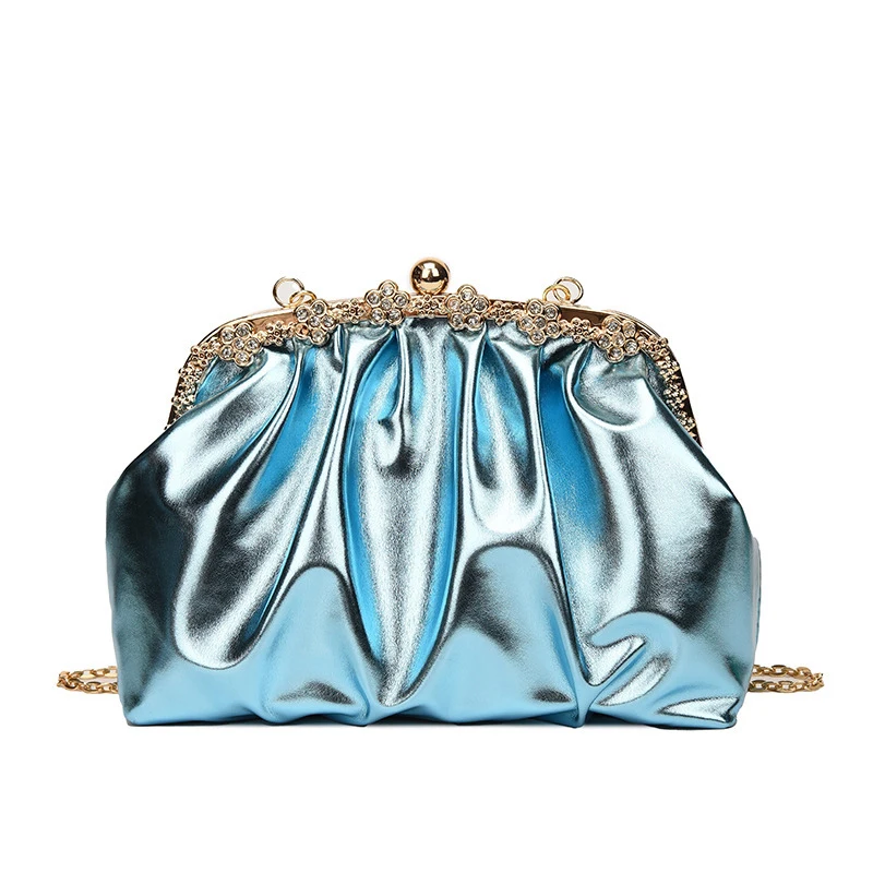 2023 Light Lady Bags New Shoulder Chain Handbags  Shiny New Pu Chinese Online Bags Markets Cross Chain Shoulder Purse