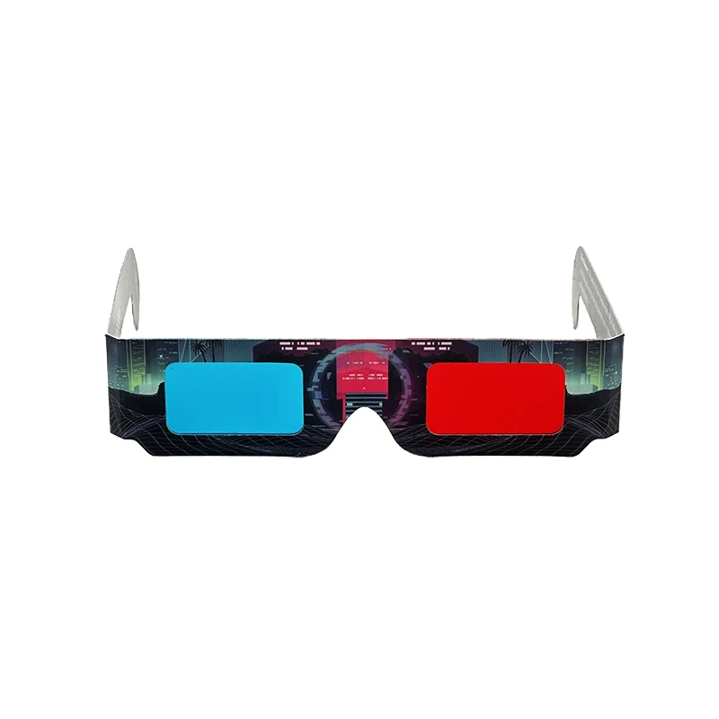 Custom Printing Red Blue 3D Paper Glasses Cardboard 3D Game Glasses for Computer telephone TV