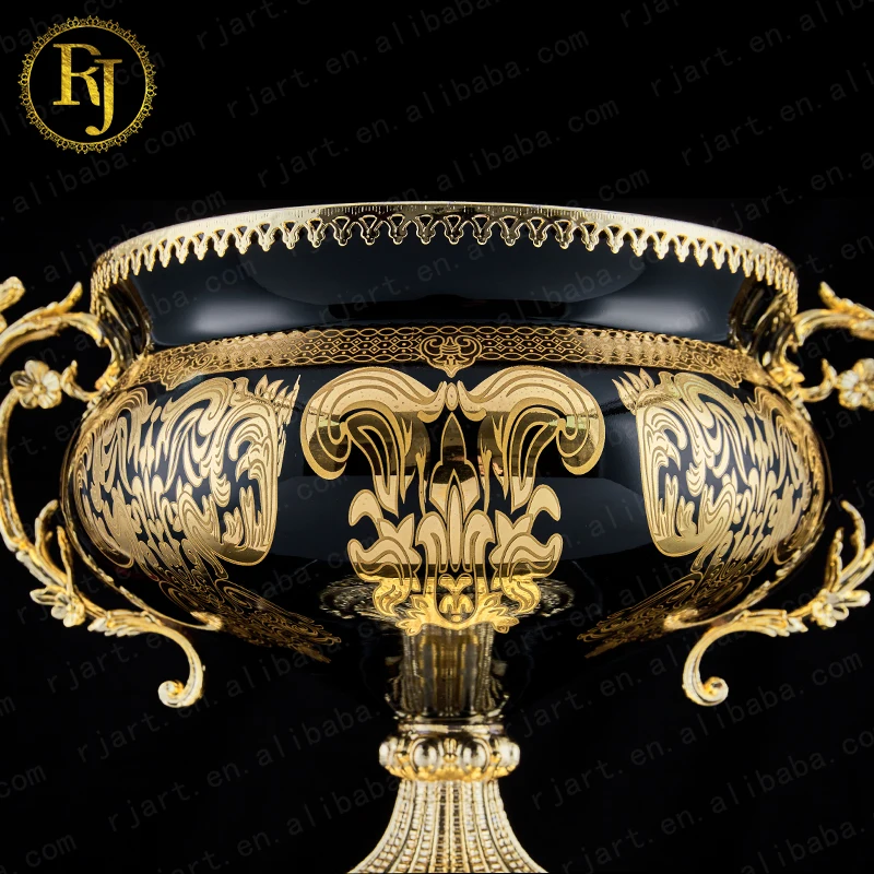 High-End Household kazak Skidki Idishlar Fruit Tableceramic Dinnerware Gold Chinni Posuda Bohemia Plate Sets