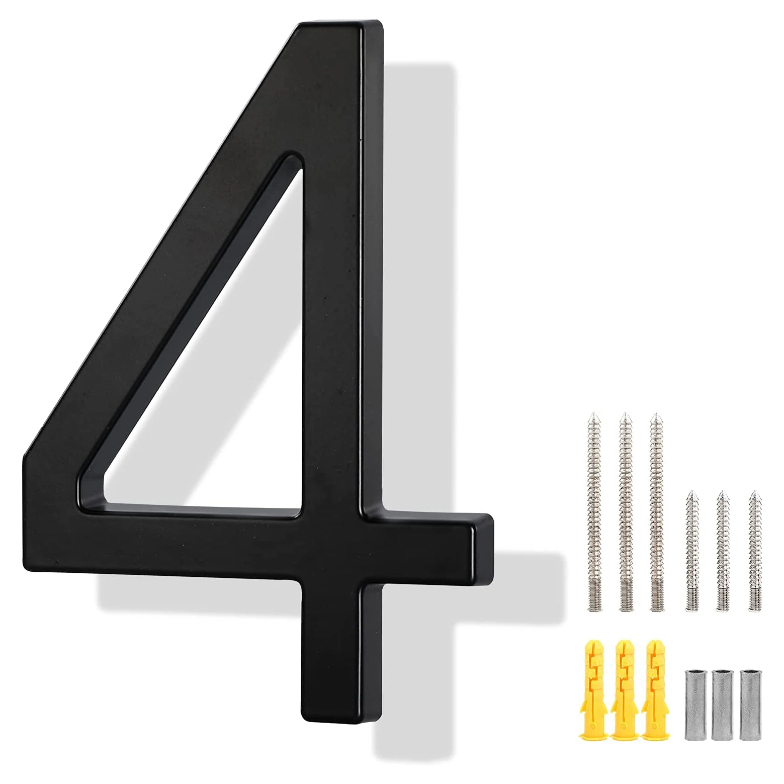 House Number 8 Inch Large Floating Metal Stainless Steel Home Street Hotel Door Outdoor Address Sign Plates Modern House Numbers