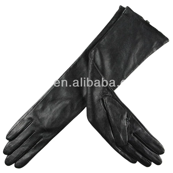 Fashion Ladies Sheepskin Elbow Long Leather Gloves women  winter gloves mittens