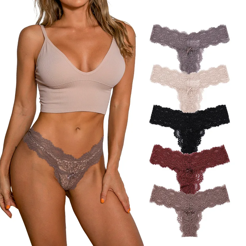 Wholesale women panties sexy lace underwear women g string seamless cotton thong