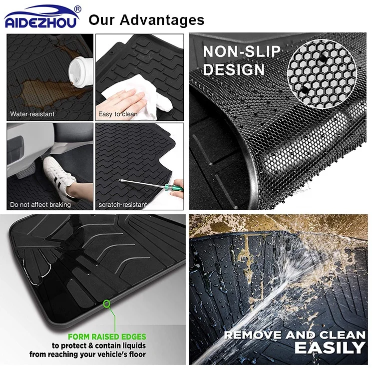 Non-smell latex/rubber car mats Fit for Mitsubishi Attrage 2013+ (2013 2014 2015 2016 2017 2018 2019 2020 2021-on)