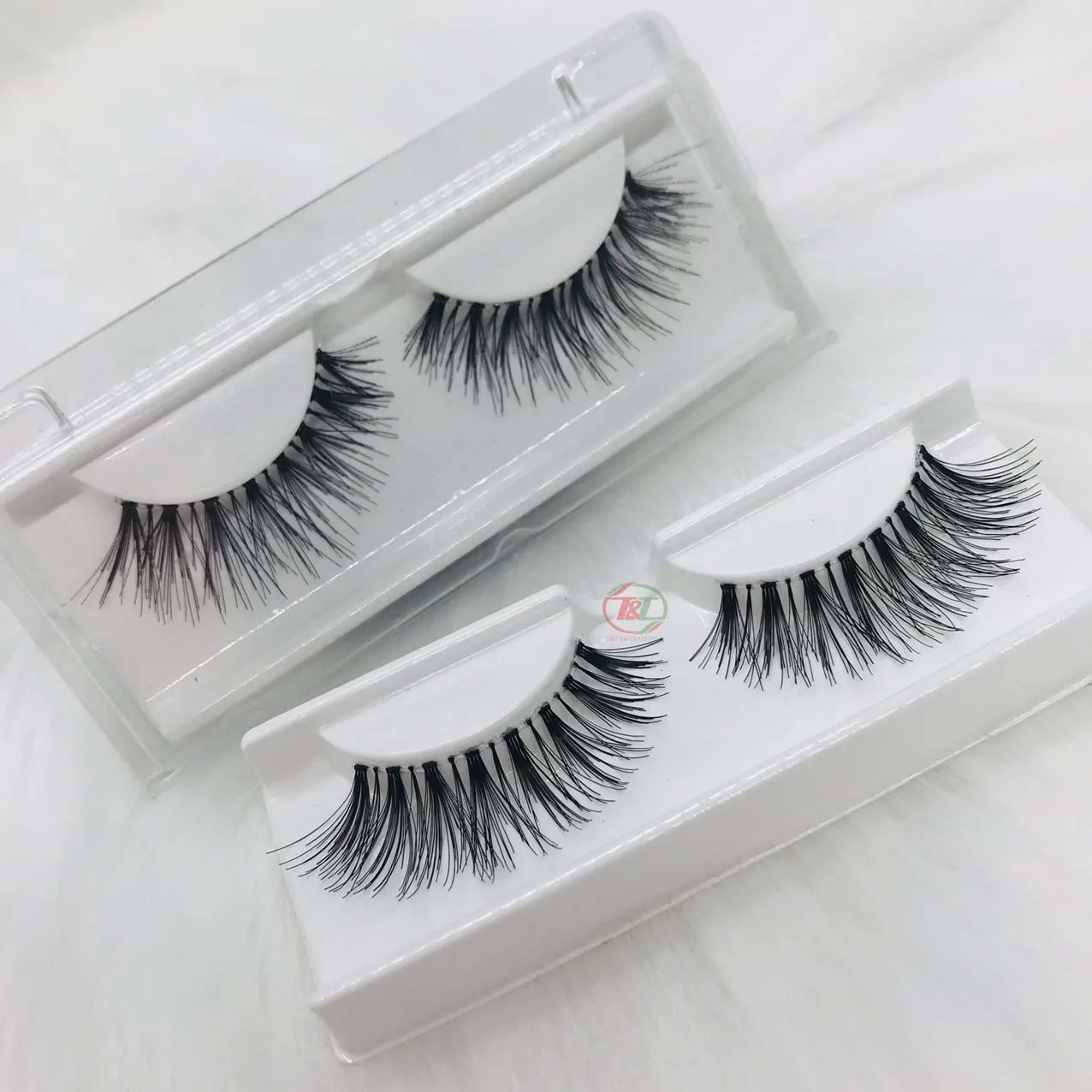 Vietnam wholesale supplier premium quality Faux band full strip mink lashes synthetic fluffy soft eyelashes with box