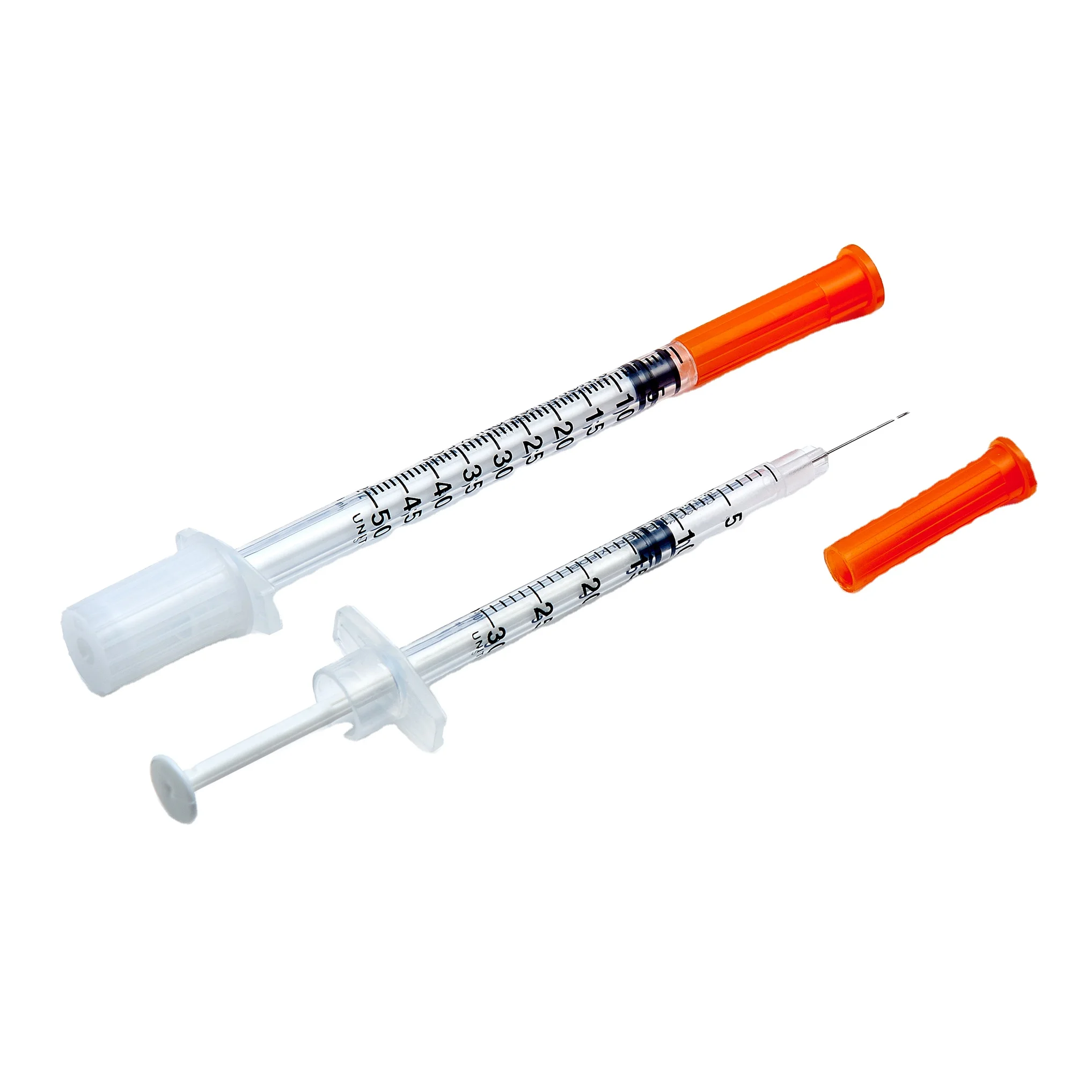 Sterile Disposable Medical Insulin Syringes with Clear Barrel for Accurate and Easy-to-Read Dosage Markings