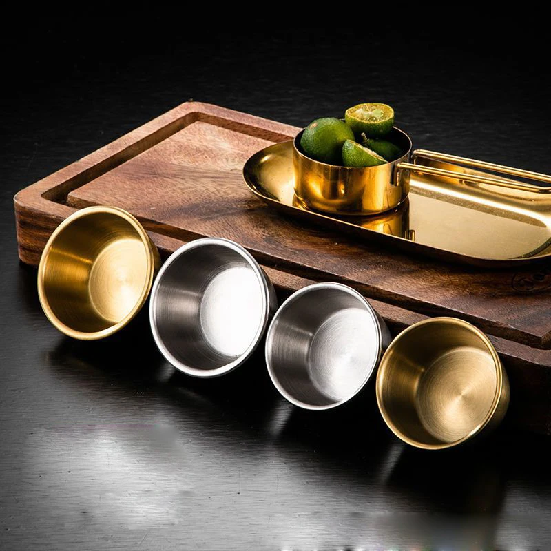 high quality 304 Stainless Steel Dipping Sauce soup Bowl Small Sauce Cup Color Golden color