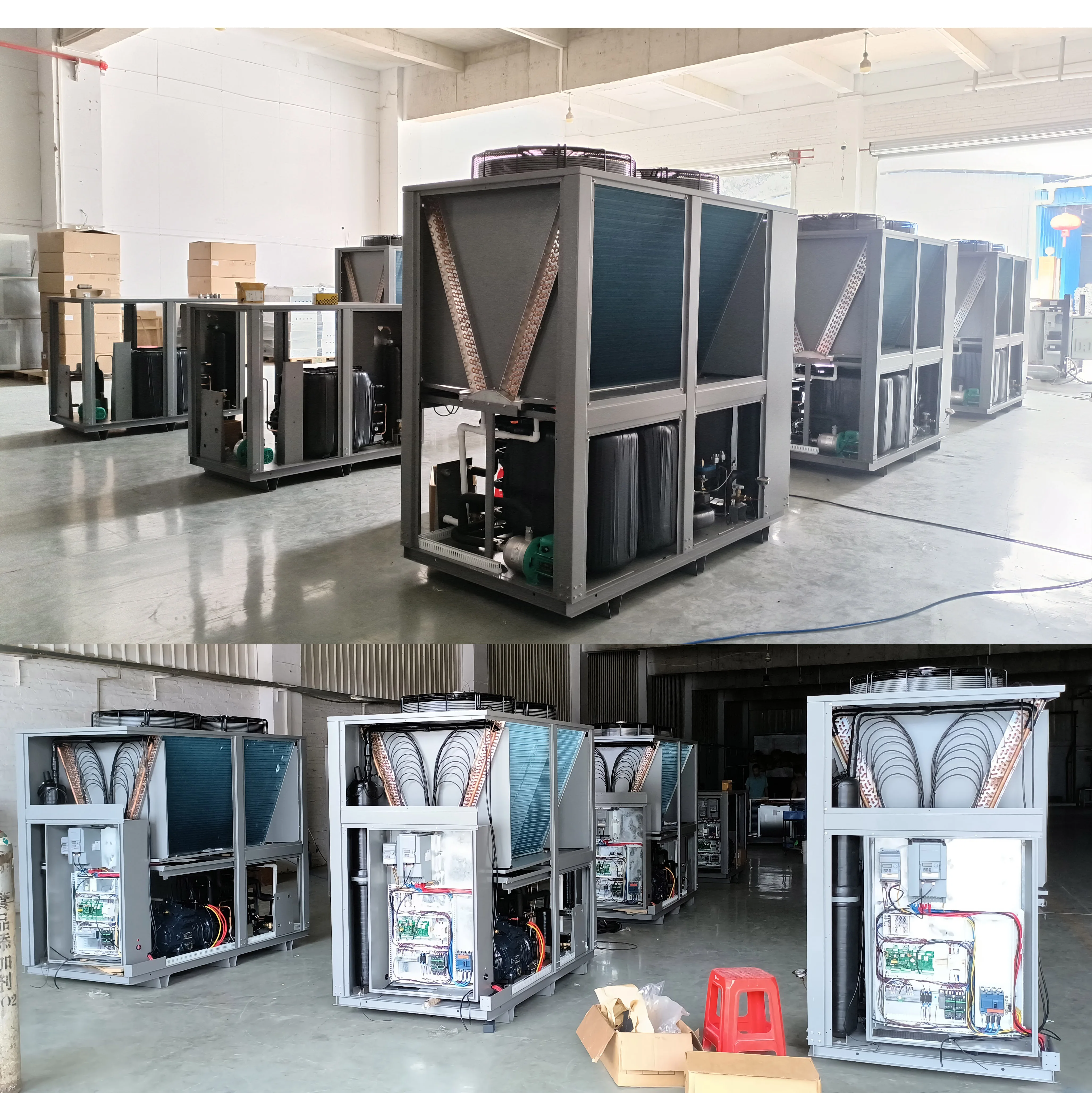 56KW air source R744 heat pump high efficiency DC inverter CO2(R744) High COP Cooling & Heating Heat Pumps