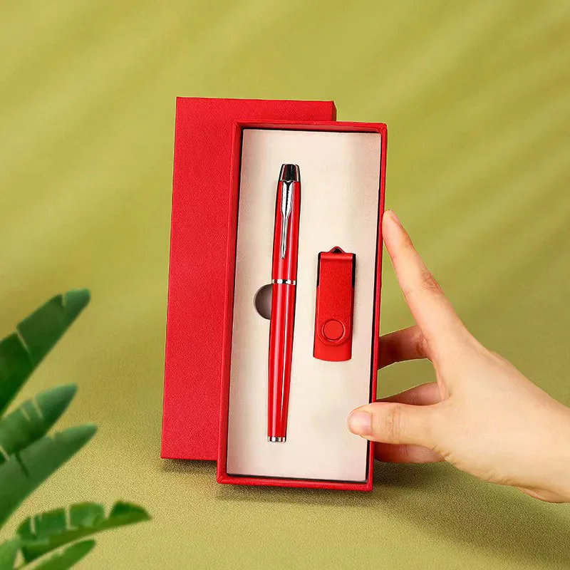 Executive Novel Luxury Promotional Corporate Business Custom Office Flash Drive USB Pen Gift Set With Box For Customers