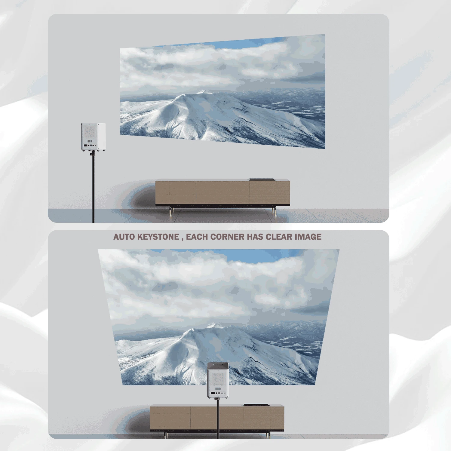 FOURTRY MH01 NEW 1080P Beamer - Android9 Smart Digital Keystone 50 degrees Super Powerful 10W Dual Speaker Home Cinema Projector