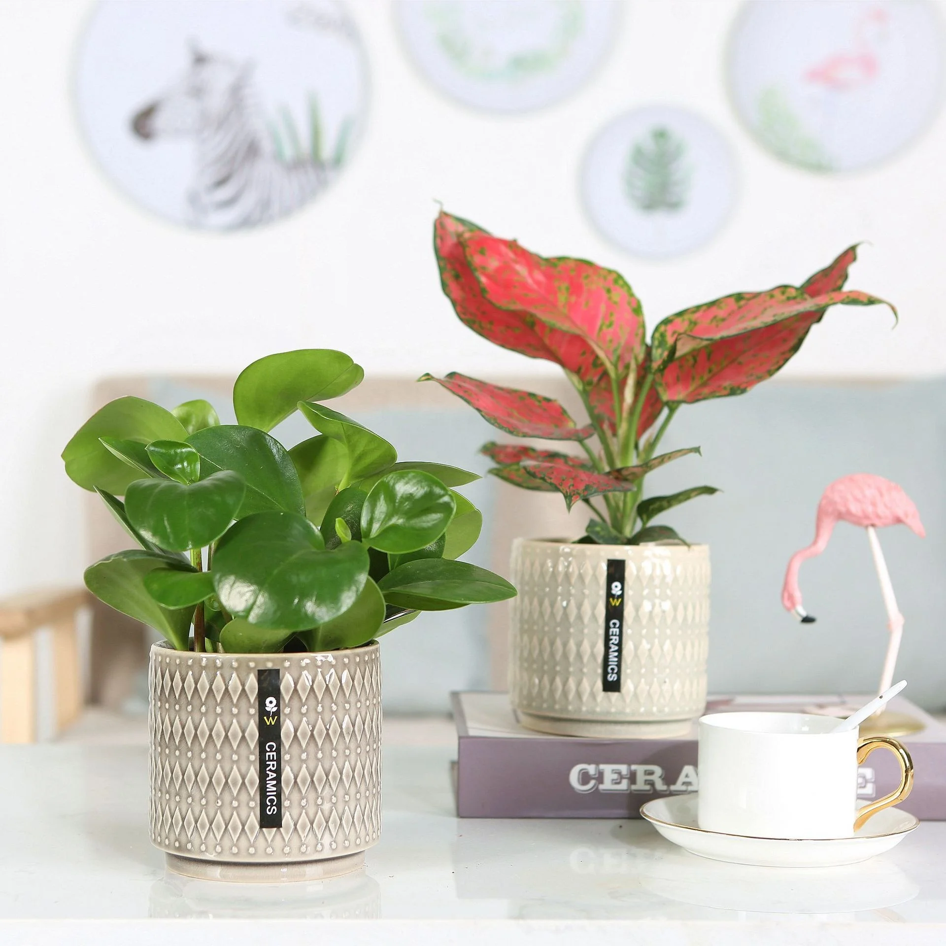 Popular Eco-friendly Novel Ceramic Glazed Flower Pot Porcelain Plant Pot Creativity Cylindrical Stoneware Planter for Home Decor