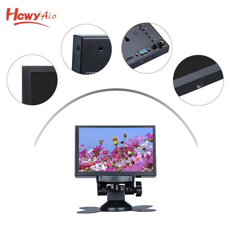  Металлический корпус 5 дюймов TFT ЖК-монитор VGA AV вход CCTV