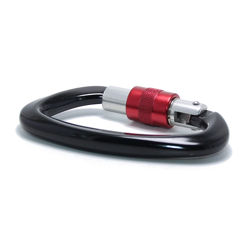 
25KN Professional Climbing Carabiner D Shape 7075 Aviation Aluminum Safe Lock Outdoor Multi Tool Swivel Carabiner For Dog Leash 