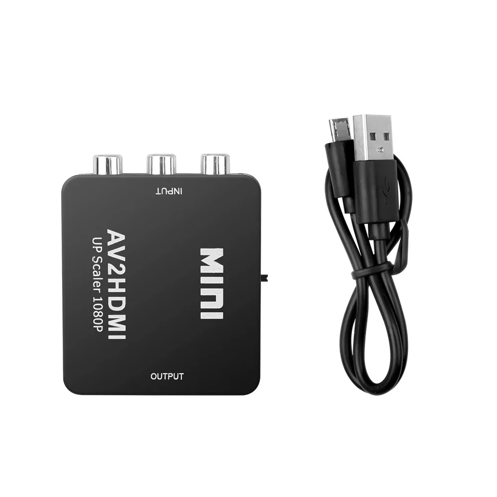 Высокое качество AV2HDMI RCA AV-HDMI композитный адаптер конвертер 1080P аудио-видео кабель CVBS AV с USB-кабелем