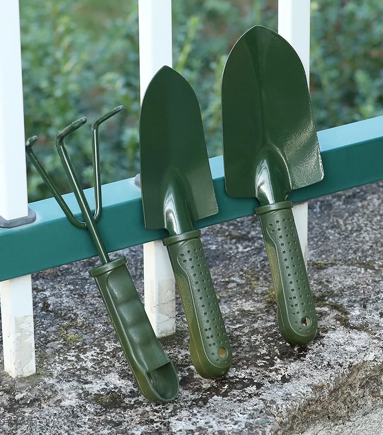 3 piece set PVC handle gardening tools set planting shovel small shovel rake outdoor garden tool