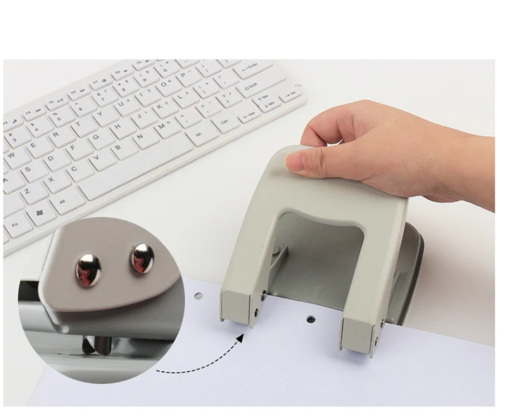 
Customized Logo Office manual 30 sheets 80 mm metal office paper hand 2 hole punch for Binding Notebook 