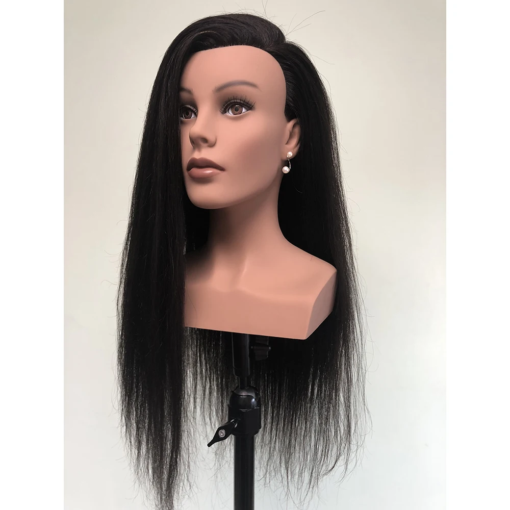 American African  face darker skin  Human Hair  mannequin training head