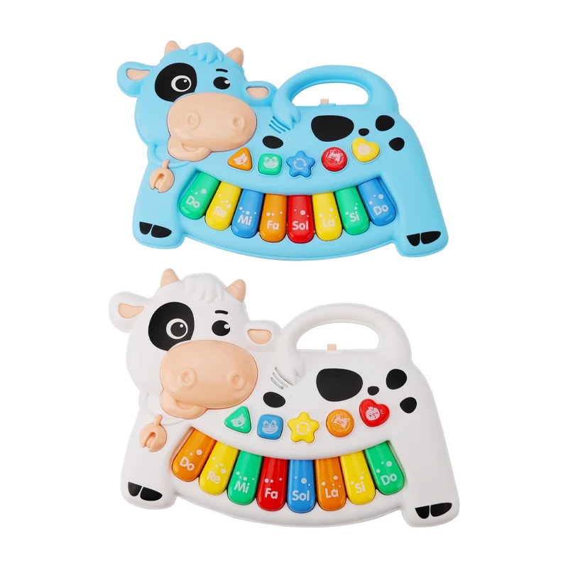 2 colors design 13 keys 4 types sounds cow animal keyboard baby piano music toy