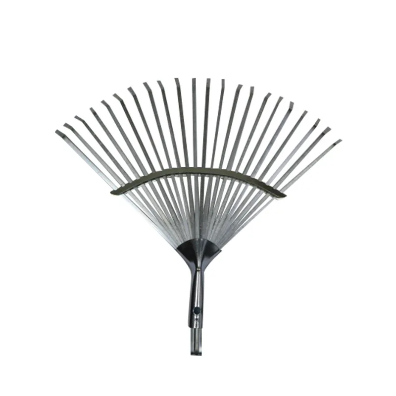 High-carbon steel 24 teeth durable and lightweight plastic garden leaf rake high quality landscape lawn rake wholesale