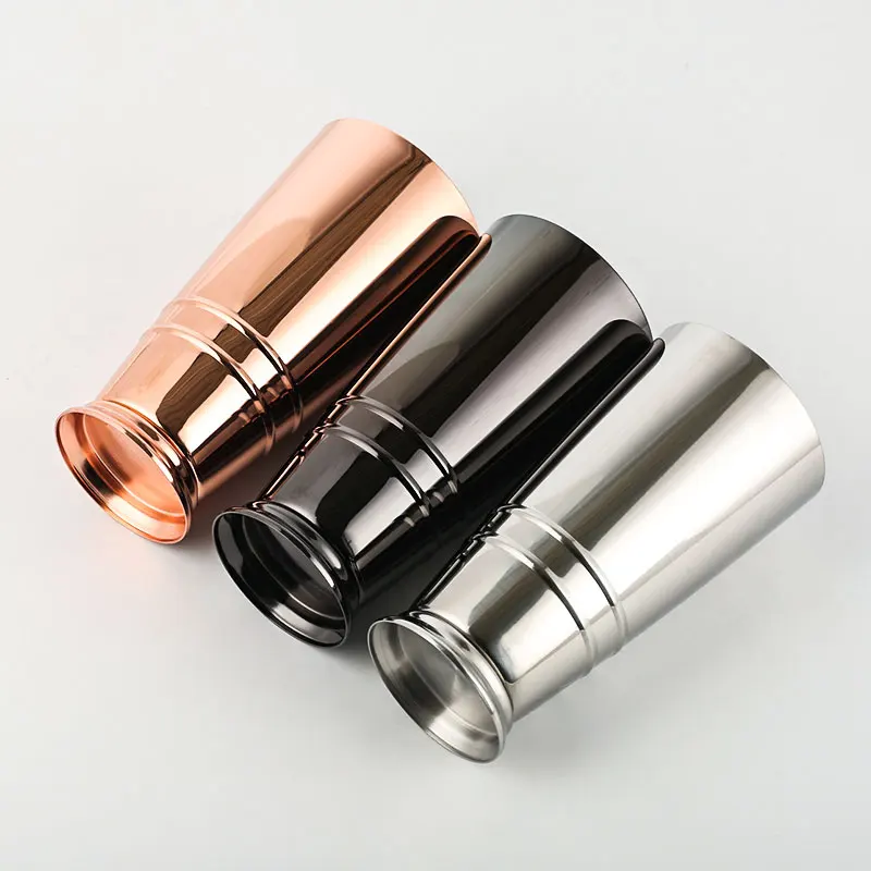 European style 304 stainless steel shaker 18/28oz steps Boston bar milk tea shop universal cocktail bar tools hand shake cup