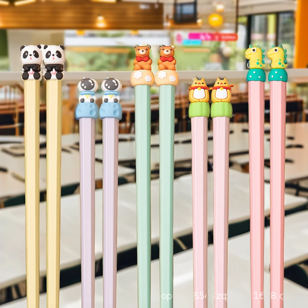 Cartoon Cute PVC Silicone Chopsticks Set Cartoon Style for Students and Children Korean Design
