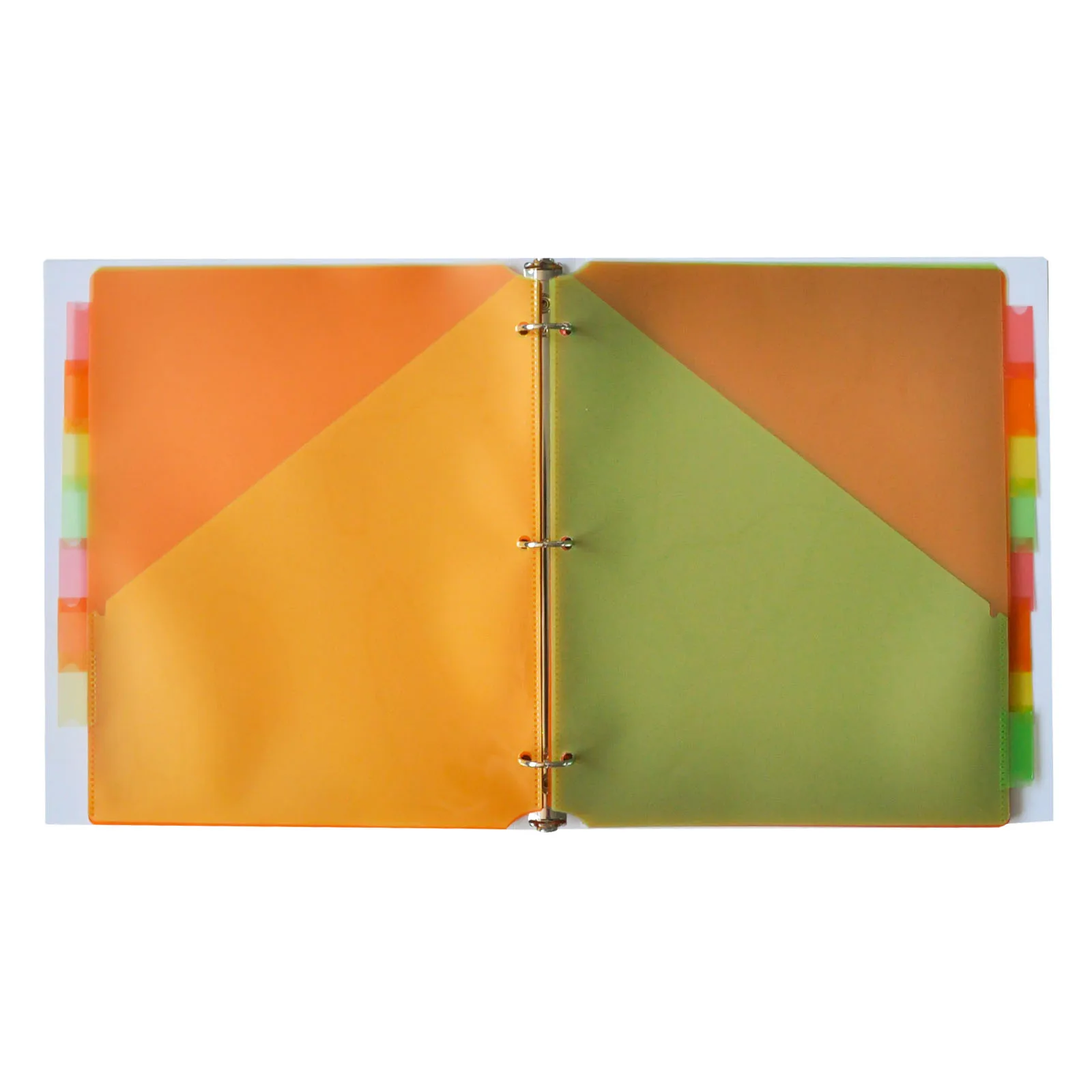 PP Plastic Pocket Dividers for 3 Ring Binder with Double Pockets and Insertable Multicolor Big Tabs