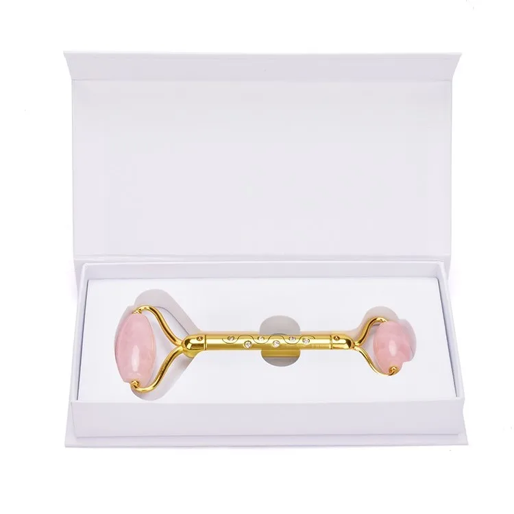 New design unbreakable Anti Aging Beauty Tool rose quartz face roller, Detachable jade roller set with diamond