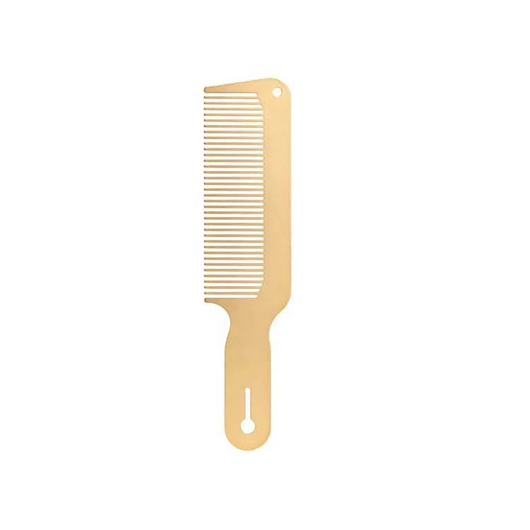New Golden Salon Combs Hairdressing New Tail Comb Stainless Steel Anti Static Comb Haircut Pro